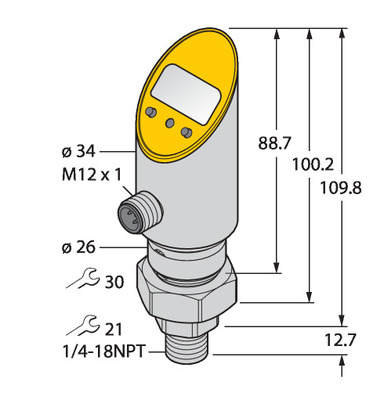 Turck Drucksensor verdrehbar PS001V5032UPN8XH1141