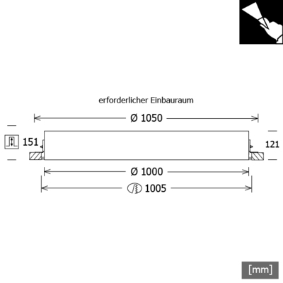 LTS Licht&Leuchten LED-Einbauleuchte 165W 3000K 9971lm PLL251000302/DALI