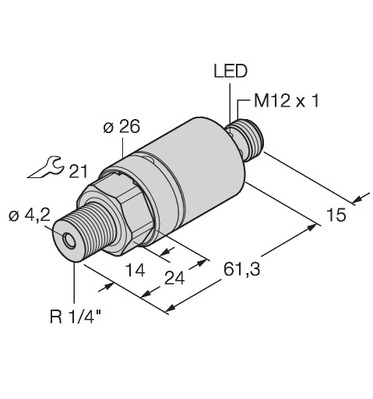 Turck Drucksensor 2 Ausgänge pnp/npn PC001R-210 #6833763