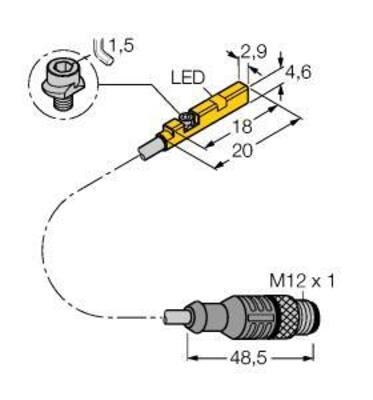 Turck Magnetfeldsensor f. Pneumatikzylinder BIM-UNR-AP6X-0.3-RS4