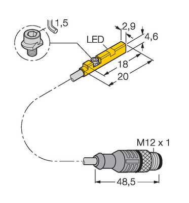 Turck Magnetfeldsensor f. Pneumatikzylinder BIM-UNR-AP6X-0.3-RS4