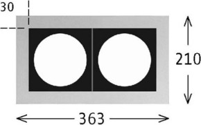 LTS Licht&Leuchten Einbaugehäuse 2-flammig ET140mm SCER 2.2140 sw