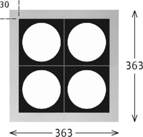LTS Licht&Leuchten Einbaugehäuse 4-flammig ET140mm SCER 2.4140 sw