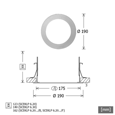 LTS Licht&Leuchten Einbaurahmen 1-flammig SCER 6.111 weiß