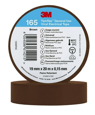 3M Deutschland PVC Elektro-Isolierband 165BR5E Temflex165 br19X20