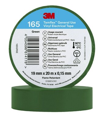 3M Deutschland PVC Elektro-Isolierband 165GR5E Temflex165 grü19X20