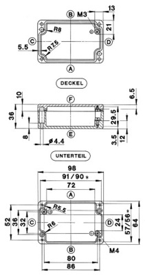Bernstein Aluminium Gehäuse 98x64x36mm GEH.CA-080 C_UL_US