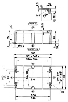 Bernstein Aluminium Gehäuse 560x160x90mm GEH.CA-330