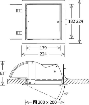 LTS Licht&Leuchten LED-Einbaustrahler 60W 4000K VFCPL 700.4540 si
