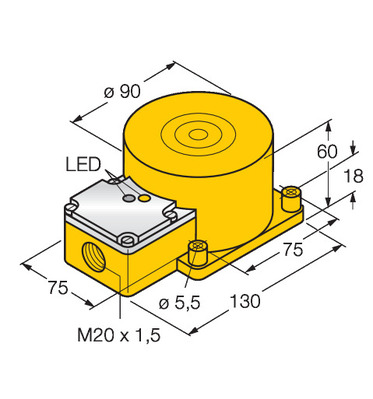 Turck Sensor induktiv NI60-K90SR-VN4X2