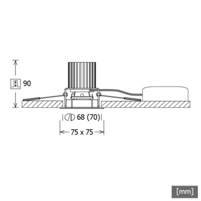 LTS Licht&Leuchten LED-Einbaudownlight 11W 3000K ET90 FLIQ 100.1030.01 sw