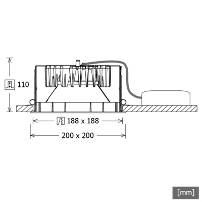 LTS Licht&Leuchten LED-Einbaudownlight 34W 3000K ET140 DALI FLIQ 400.3030.01DAsw