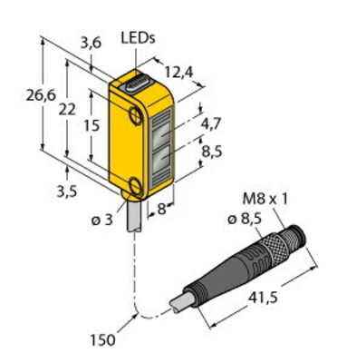 Turck Opto-Sensor Einweglichtschranke Q12AB6RQ