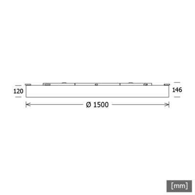 LTS Licht&Leuchten LED-Anbauleuchte 3000K D1500 PLL 20.1500.30DAopal