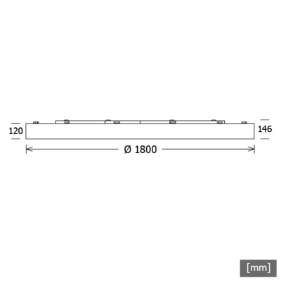 LTS Licht&Leuchten LED-Anbauleuchte 4000K D1800 PLL 20.1800.40DAopal