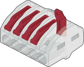 HellermannTyton Verbindungsklemme 5 Leiter, transp. HCRN-5-PC-CL (30)