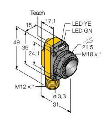 Turck Opto Sensor Winkellichttaster QS18EP6CV15Q8
