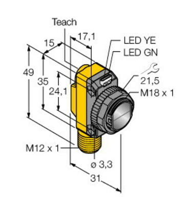 Turck Opto Sensor Winkellichttaster QS18EP6CV45Q8