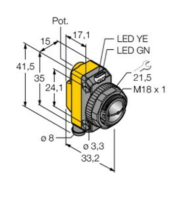 Turck Opto Sensor Winkellichttaster QS18VP6CV15Q7