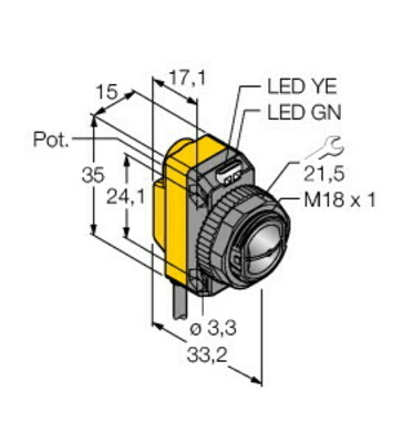 Turck Opto Sensor Winkellichttaster QS18VP6CV45