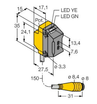 Turck Opto Sensor Lichtleiter QS18VP6FPQ