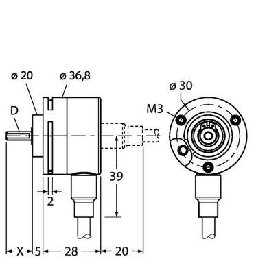 Turck Inkrementaler Drehgeber RI-08S6S-2F1000-C 1M