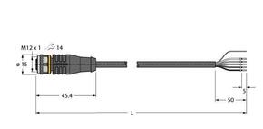 Turck Aktuator- u.Sensorleitung PUR-Anschl.Leitung RKS4.5T-2/TXL