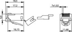 Telegärtner RJ45-Stecker Cat.6 geschirmt 8-pol. 100023019
