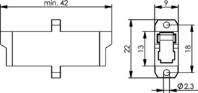 Telegärtner E2000 Kupplung SM RM, Gehäuse gn 100007090