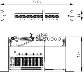 Telegärtner 19Z.Patch Panel 1HE MPP24-HS Cat5e 100007023