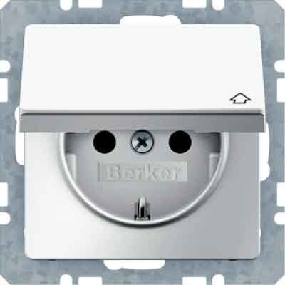 Berker SCHUKO-Steckdose mit Klappdeckel 47516079