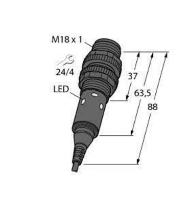 Turck Opto Sensor Lichttaster M18-3VPDL-2M
