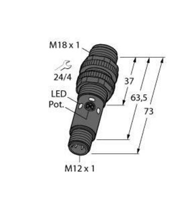 Turck Opto Sensor Lichtschranke M18-4VPLV-Q8