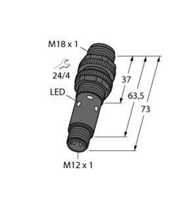 Turck Opto-Sensor Einweglichtschranke M18-4VPRL-Q8