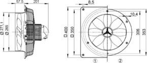 Maico Ventilator 2100cbm/h,160W,IP55 EZQ 25/2 B