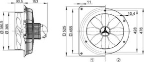 Maico Ventilator 2700cbm/h,115W,IP55 EZQ 35/4 B