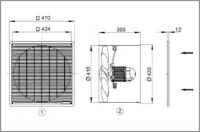Maico Ventilator 2400cbm/h,100W,IP55 EZF 40/6 B
