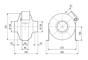 Maico Radial-Rohrventilator 112W,720m³/h,IPX4 ERR 16/1 S