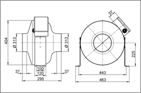 Maico Radial-Rohrventilator 258W,1.370m³/h,IPX4 ERR 31/1