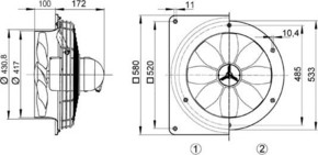 Maico Axial-Wandventilator ex-geschuetzt DZQ 40/6 B Ex e