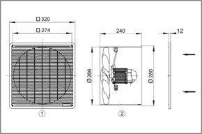 Maico Wandeinbau-Ventilator 30W,900cbm/h,IP54 EZF 25/4 D
