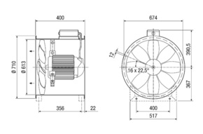 Maico Axial-Rohrventilator Drehstrom DN 600 DZR 60/4 B