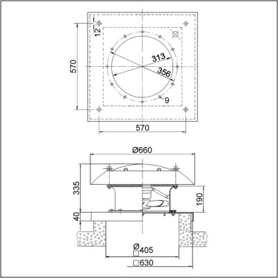 Maico Axial-Dachventilator Wechselstrom DN 300 EZD 30/4 B