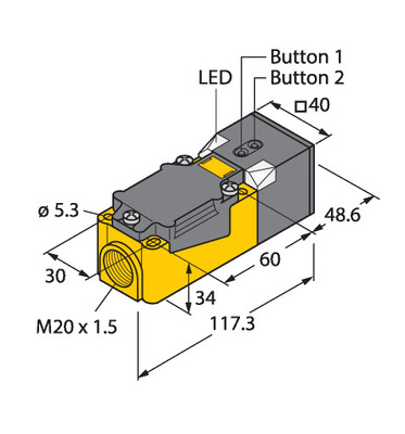 Turck Ultraschallsensor Reflexionstaster RU200-CP40-LIU2P8X2T