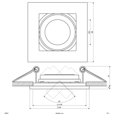 EVN Lichttechnik Einbauleuchte quadratisch 12V GX5,3 50W 620 414