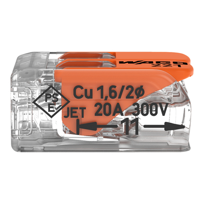 WAGO GmbH & Co. KG Compact-Verbindungsklemme 2-Leiter bis 4qmm 221-412