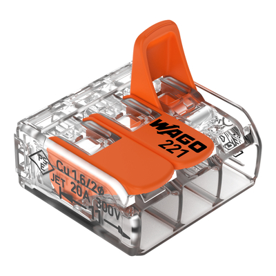 WAGO GmbH & Co. KG Compact-Verbindungsklemme 3-Leiter bis 4qmm 221-413