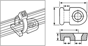 HellermannTyton Befestigungssockel MB2-PA66-BK-C1