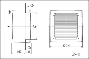 Maico Fensterventilator 225mm, elektrisch EVN 22 R