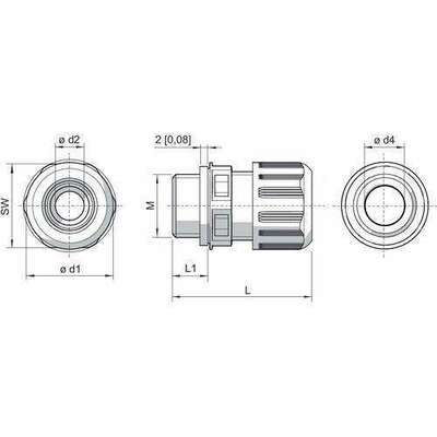 Stahl Exe Kabelverschraubung M32x1,5, 9-21mm 8161/7-M32-2109